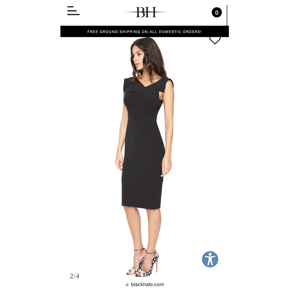 Black Halo Jackie O Sleeveless Sheath Knee Length Cocktail Dress.